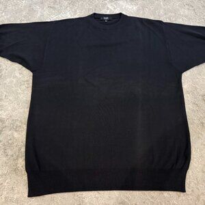 Raffi Linea Uomo Men's Knit Sweater Top Shirt ITALY Large Cotton Black Pullover